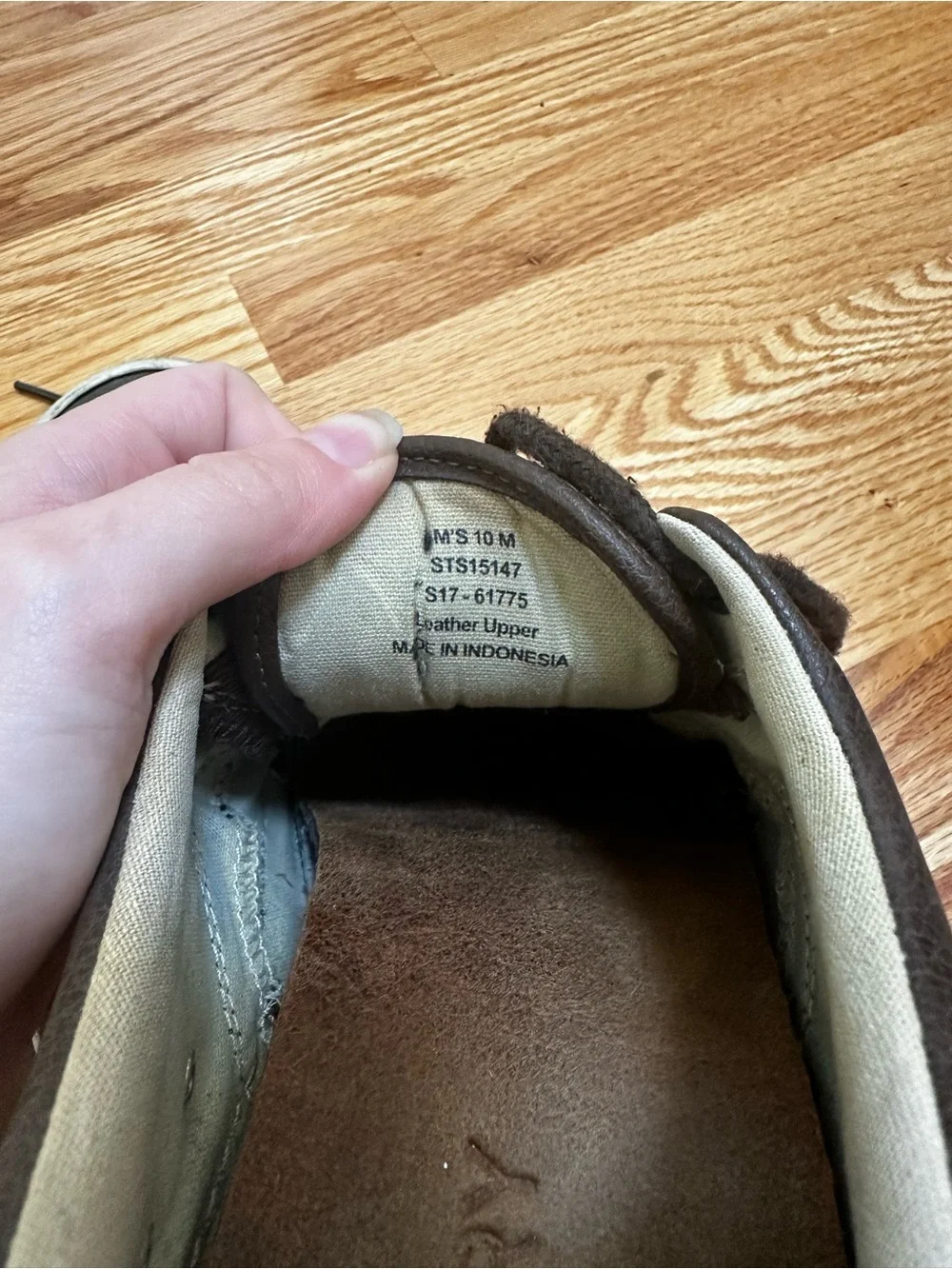 Sperry Men's Brown Pebbled Leather Lace-Up Boat Shoes size 10M